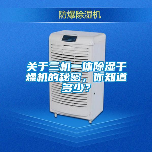 關(guān)于三機一體除濕干燥機的秘密，你知道多少？