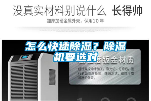怎么快速除濕？除濕機(jī)要選對